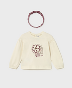 Mayoral tricou fete cu bentita 12-48 luni Macchiato-Pink cu floare