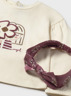 Mayoral tricou fete cu bentita 12-48 luni Macchiato-Pink cu floare
