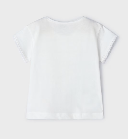 Mayoral tricou fete cu broderie 2-9 ani Off White Imagine secundară a produsului