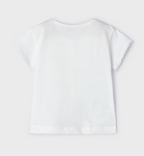 Mayoral tricou fete cu broderie 4-9 ani Off White