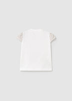 Mayoral tricou fete cu desen 0-18 luni Alb-Biscuit cu ursulet