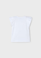 Mayoral tricou fete cu flori in relief  5-10 ani Off-white-Sky