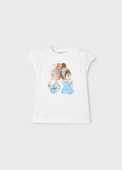 Mayoral tricou fete cu grafica 5-10 ani Off-white Imagine principală a produsului