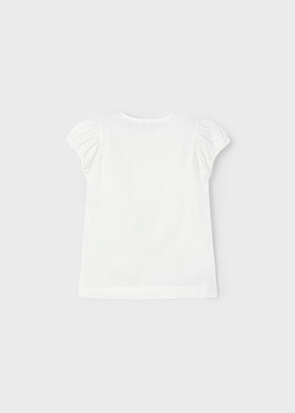 Mayoral tricou fete cu grafica 5-10 ani Off-white