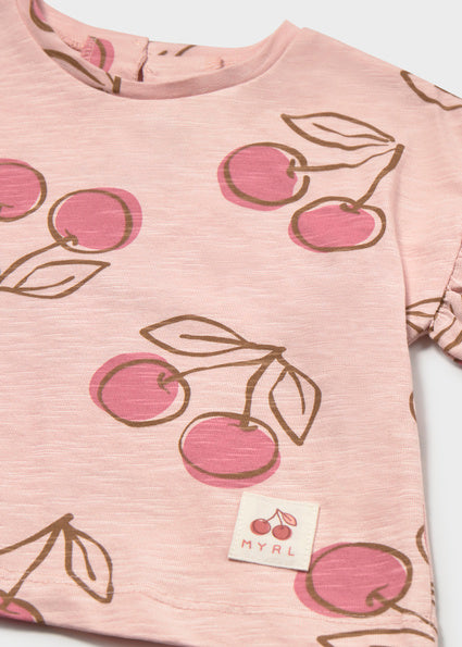 Mayoral tricou fete cu imprimeu 12-48 luni Peonia cu cirese Imagine secundară a produsului