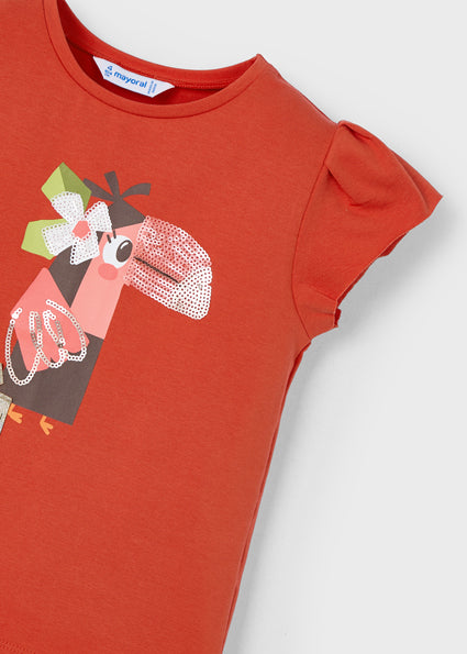 Mayoral tricou fete cu imprimeu 2-10 ani Paprika