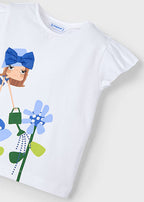Mayoral tricou fete cu imprimeu 5-10 ani Alb