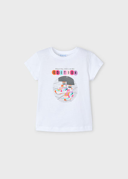 Mayoral tricou fete cu imprimeu 5-10 ani Alb