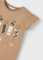 Mayoral tricou fete cu imprimeu 5-10 ani Cinnamon