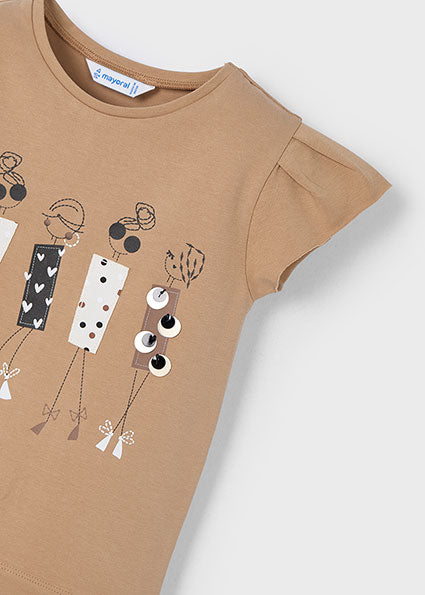 Mayoral tricou fete cu imprimeu 5-10 ani Cinnamon