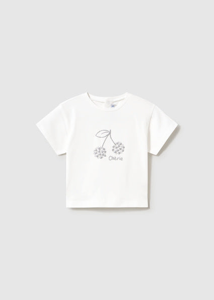 Mayoral tricou fete cu imprimeu cireasa 12-48 luni Alb Imagine principală a produsului