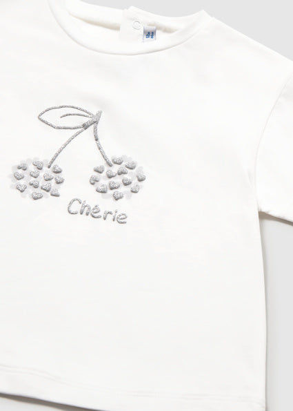 Mayoral tricou fete cu imprimeu cireasa 12-48 luni Alb Imagine secundară a produsului