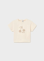 Mayoral tricou fete cu imprimeu cireasa 12-48 luni Ecru