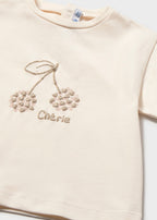 Mayoral tricou fete cu imprimeu cireasa 12-48 luni Ecru