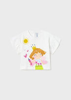 Mayoral tricou fete cu motiv impirmat 12-36 luni Alb