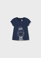 Mayoral tricou fete cu motiv imprimeu 12-36 luni, Navy blue