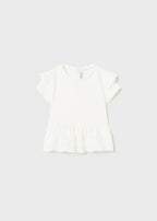 Mayoral tricou fete cu motive perforate12-36 luni Alb