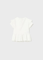 Mayoral tricou fete cu motive perforate12-36 luni Alb