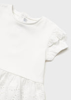 Mayoral tricou fete cu motive perforate12-36 luni Alb