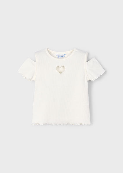 Mayoral tricou fete cu nervuri  5-10 ani Off-white Imagine principală a produsului