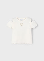 Mayoral tricou fete cu nervuri  5-10 ani Off-white