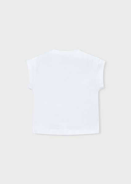 Mayoral tricou fete de vara cu imprimeu papusi 5-10 ani Alb