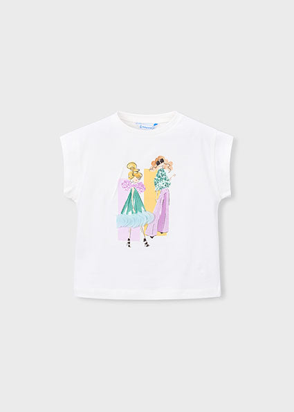 Mayoral tricou fete de vara cu imprimeu papusi 5-10 ani Crudo-lake