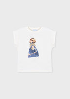 Mayoral tricou fete de vara cu imprimeu papusi 5-10 ani Crudo-Poecelana