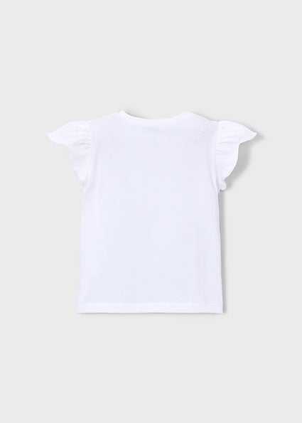 Mayoral tricou fete de vara cu serigrafie 5-10 ani Alb Imagine secundară a produsului