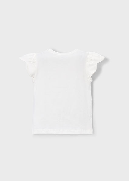 Mayoral tricou fete de vara cu serigrafie 5-10 ani Crudo-Porcelana Imagine secundară a produsului