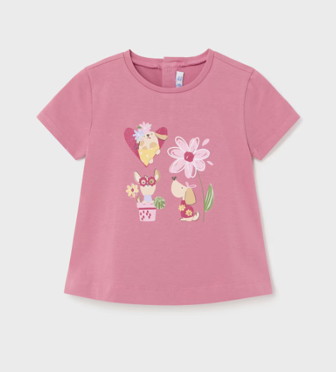 Mayoral tricou fete imprimat 12-36 luni Hibiscus flori-catei