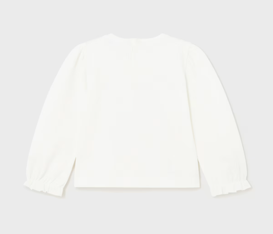 Mayoral tricou fete imprimat 12-36 luni Off-white pisica