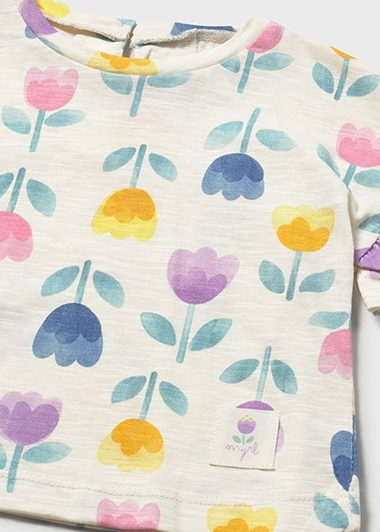 Mayoral tricou fete cu imprimeu 12-48 luni Lilac cu lalele