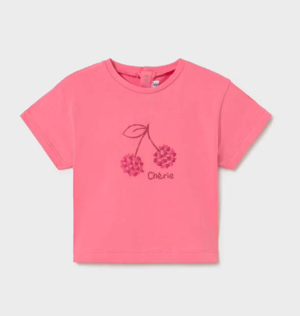 Mayoral tricou fete maneca scurta basic 12-48 luni Coral - Cherie