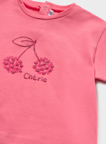 Mayoral tricou fete maneca scurta basic 12-48 luni Coral - Cherie