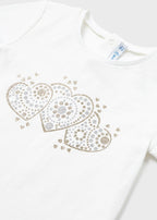 Mayoral tricou fete maneca scurta12-36 luni Alb cu inimioare