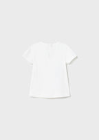 Mayoral tricou fete maneca scurta12-36 luni Alb-navy cu ursulet
