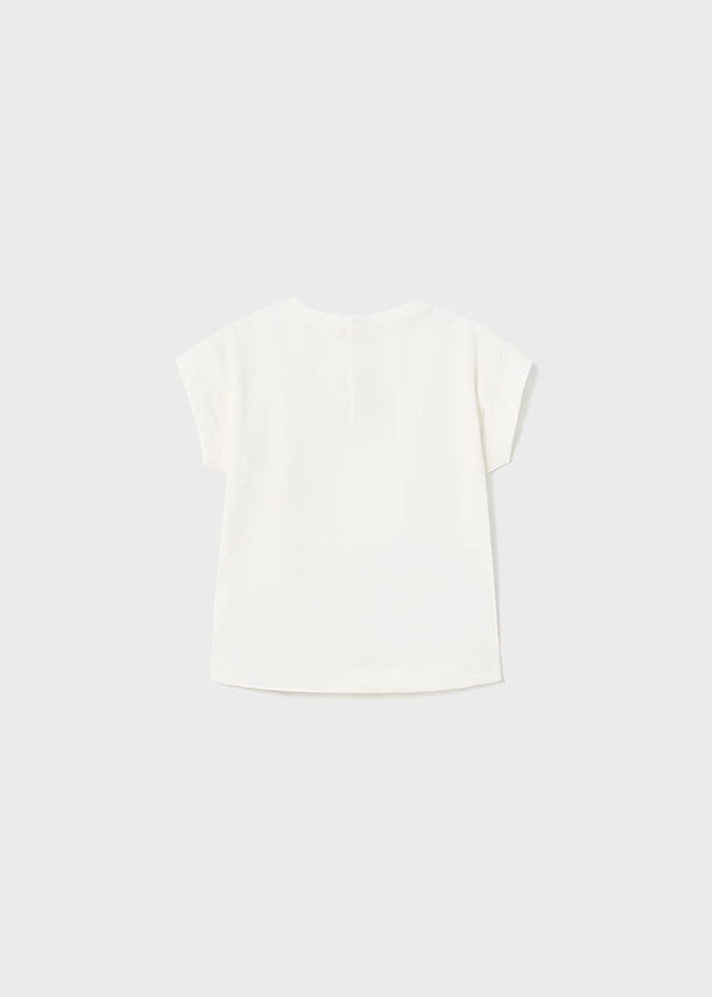 Mayoral tricou fete maneca scurta 12-36 luni Off-white cu girafa Imagine secundară a produsului