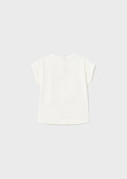 Mayoral tricou fete maneca scurta12-36 luni Off-white cu girafa