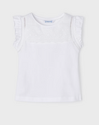 Mayoral tricou fete tip maiou 2-9 ani, Alb