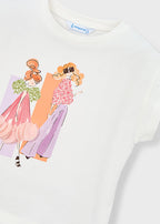 Mayoral tricou fete de vara cu imprimeu papusi 5-10 ani Crudo-Blossom