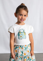 Mayoral tricou fete de vara cu serigrafie 5-10 ani Crudo-lake