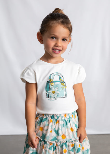 Mayoral tricou fete de vara cu serigrafie 5-10 ani Crudo-lake