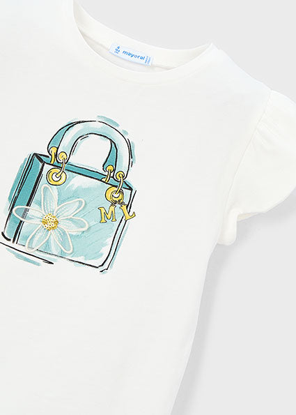 Mayoral tricou fete de vara cu serigrafie 5-10 ani Crudo-lake