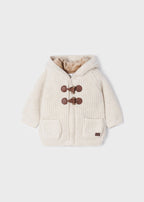 Mayoral cardigan baieti tricot cu gluga 0-18 luni, Milk vigore