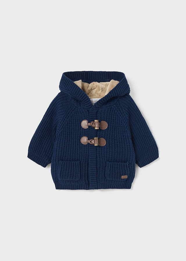 Mayoral cardigan baieti tricot cu gluga 0-18 luni, Night blue