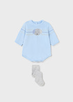 Mayoral compleu baieti 2 piese tricot 0-18 luni, Sky