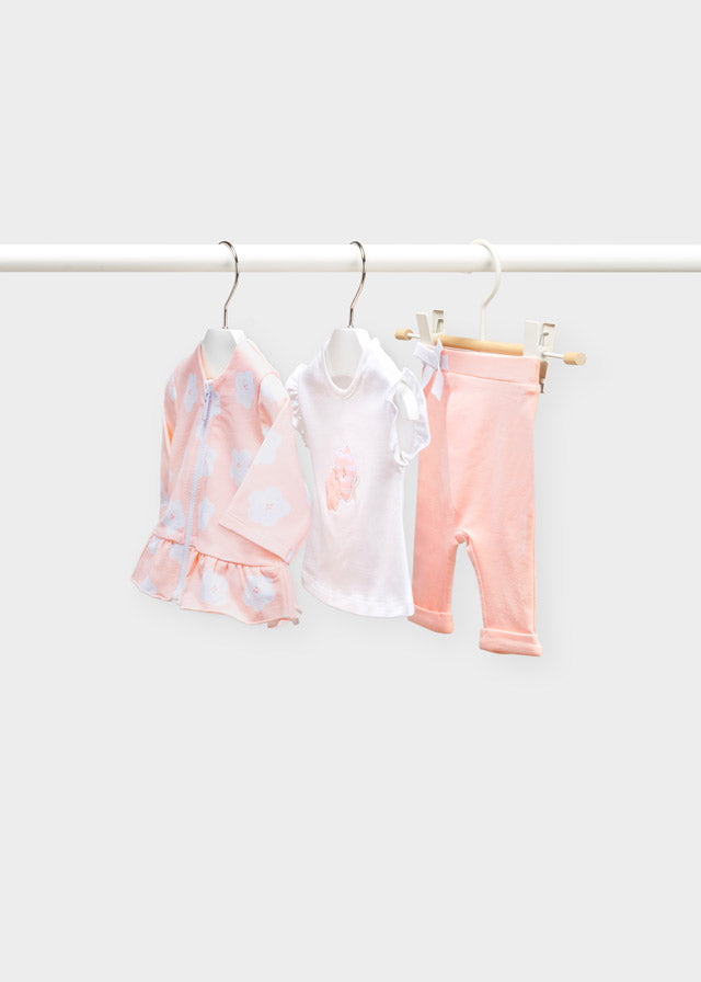 Mayoral compleu fete 3 piese 0-18 luni, Baby pink 1860-035 01