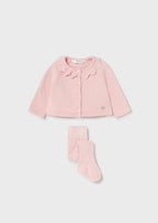 Mayoral compleu fete tricot 2 piese 0-18 luni, Baby pink