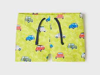 Mayoral costum de baie baieti slip 6-12 luni, Lime-masinute 